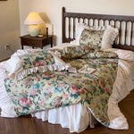 Duvet Cover Set Ruffled Floral Cotton Blend