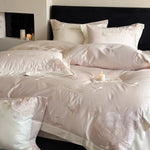 Duvet Cover Set Satin Embroidered Rose & Butterfly