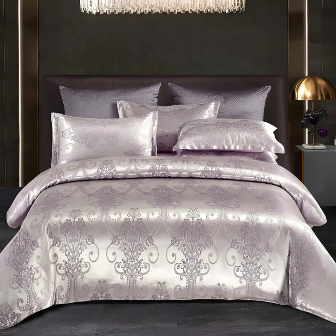 Duvet Cover Set Satin Floral Jacquard