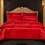 Duvet Cover Set Satin Floral Jacquard