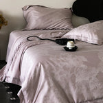 Duvet Cover Set Satin Jacquard Tone-On-Tone Damask Concealed Zipper