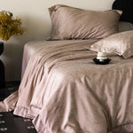 Duvet Cover Set Satin Jacquard Tone-On-Tone Damask Concealed Zipper