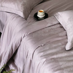 Duvet Cover Set Satin Jacquard Tone-On-Tone Damask Concealed Zipper