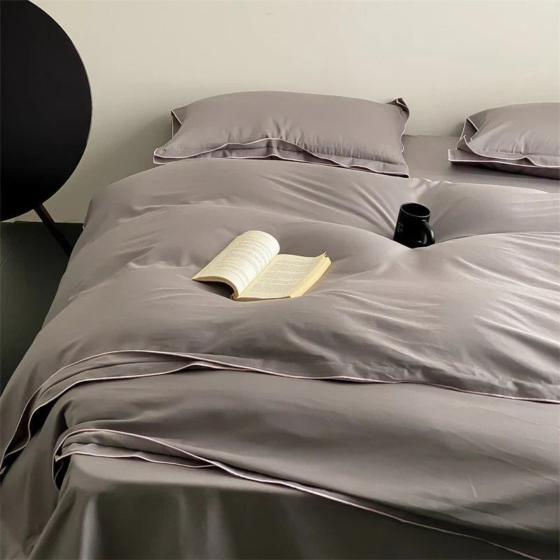 Duvet Cover Set Satin Microfiber Allergy-Resistant 4-Piece