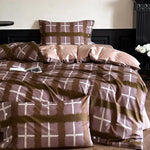 Duvet Cover Set Satin Rose Print Four-Piece