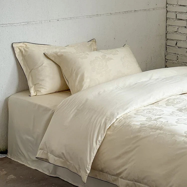 Duvet Cover Set Satin Tone-On-Tone Jacquard & Temperature-Regulating