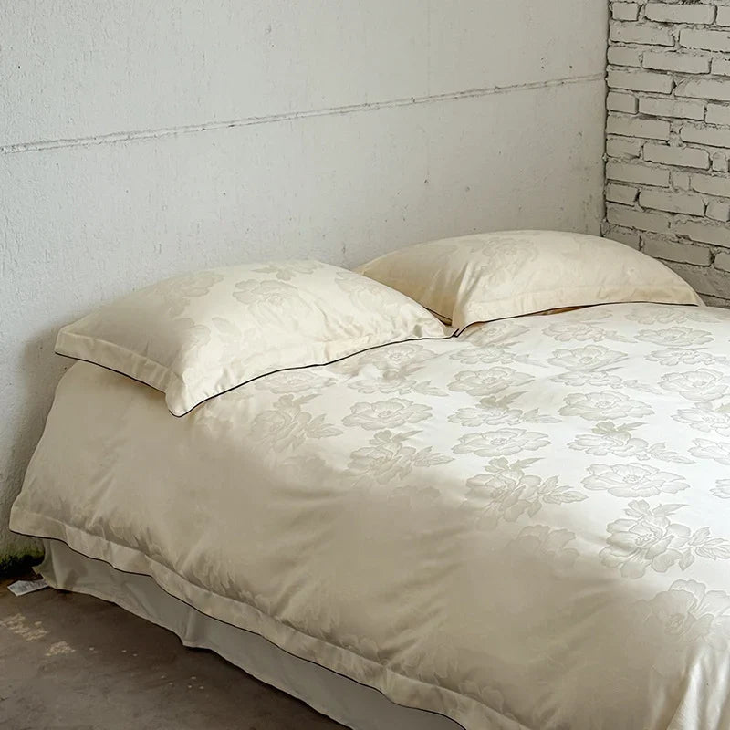 Duvet Cover Set Satin Tone-On-Tone Jacquard & Temperature-Regulating