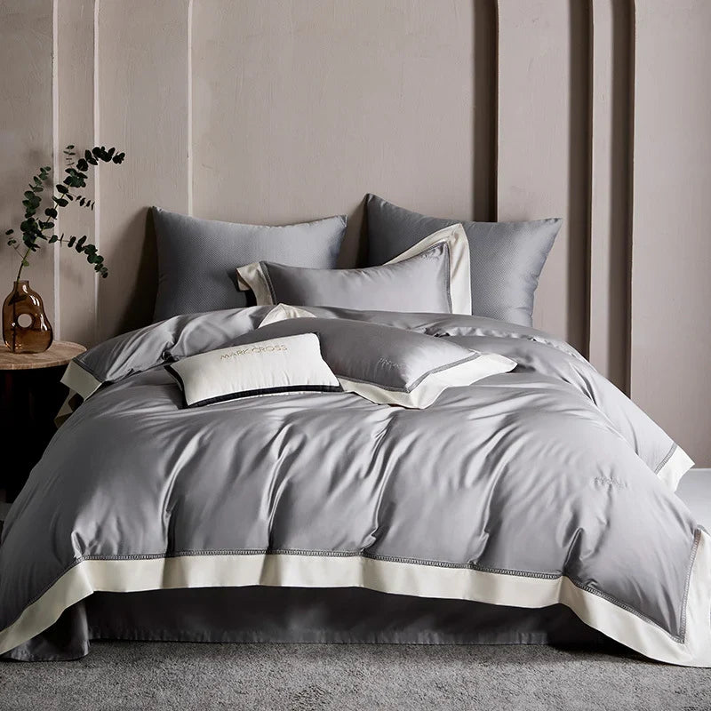 Duvet Cover Set Silky-Matte Satin Matching Pillowcases