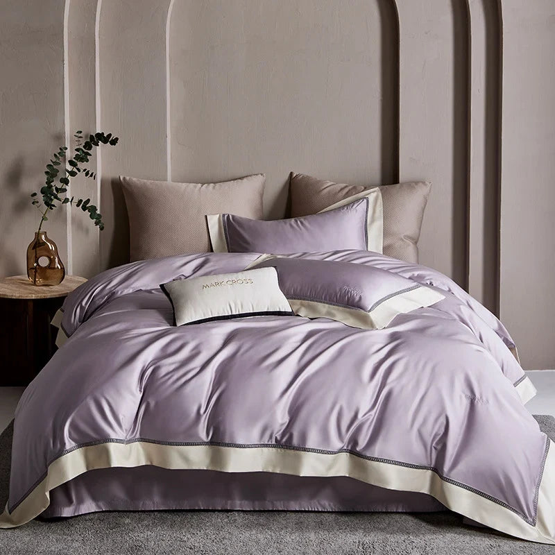 Duvet Cover Set Silky-Matte Satin Matching Pillowcases