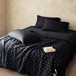 Duvet Cover Set Silky Satin Polka Dot Concealed Zipper