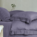 Duvet Cover Set Stonewashed Linen Fringed Edge 4-Piece Set