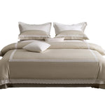 Duvet Cover Set Temperature-Regulating Cotton Satin Lace Trim