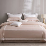 Duvet Cover Set Temperature-Regulating Cotton Satin Lace Trim