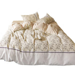 Duvet Cover Set Waffle Cotton Floral Print Four-Piece