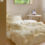Duvet Cover Set Washed Crinkle Cotton-Linen Blend Easy Care