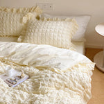 Duvet Cover Set Washed Crinkle Cotton-Linen Blend Easy Care