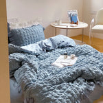 Duvet Cover Set Washed Crinkle Cotton-Linen Blend Easy Care