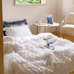 Duvet Cover Set Washed Crinkle Cotton-Linen Blend Easy Care