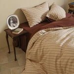 Duvet Cover Set Woven Cotton Percale Linen-Look