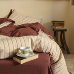Duvet Cover Set Woven Cotton Percale Linen-Look