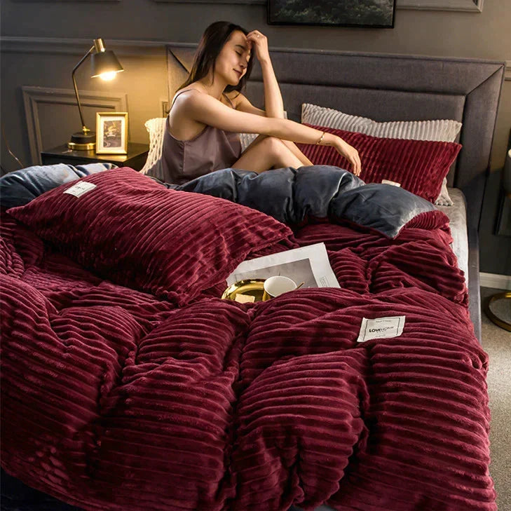 Duvet Cover Velvet Fleece Warm & Machine-Washable
