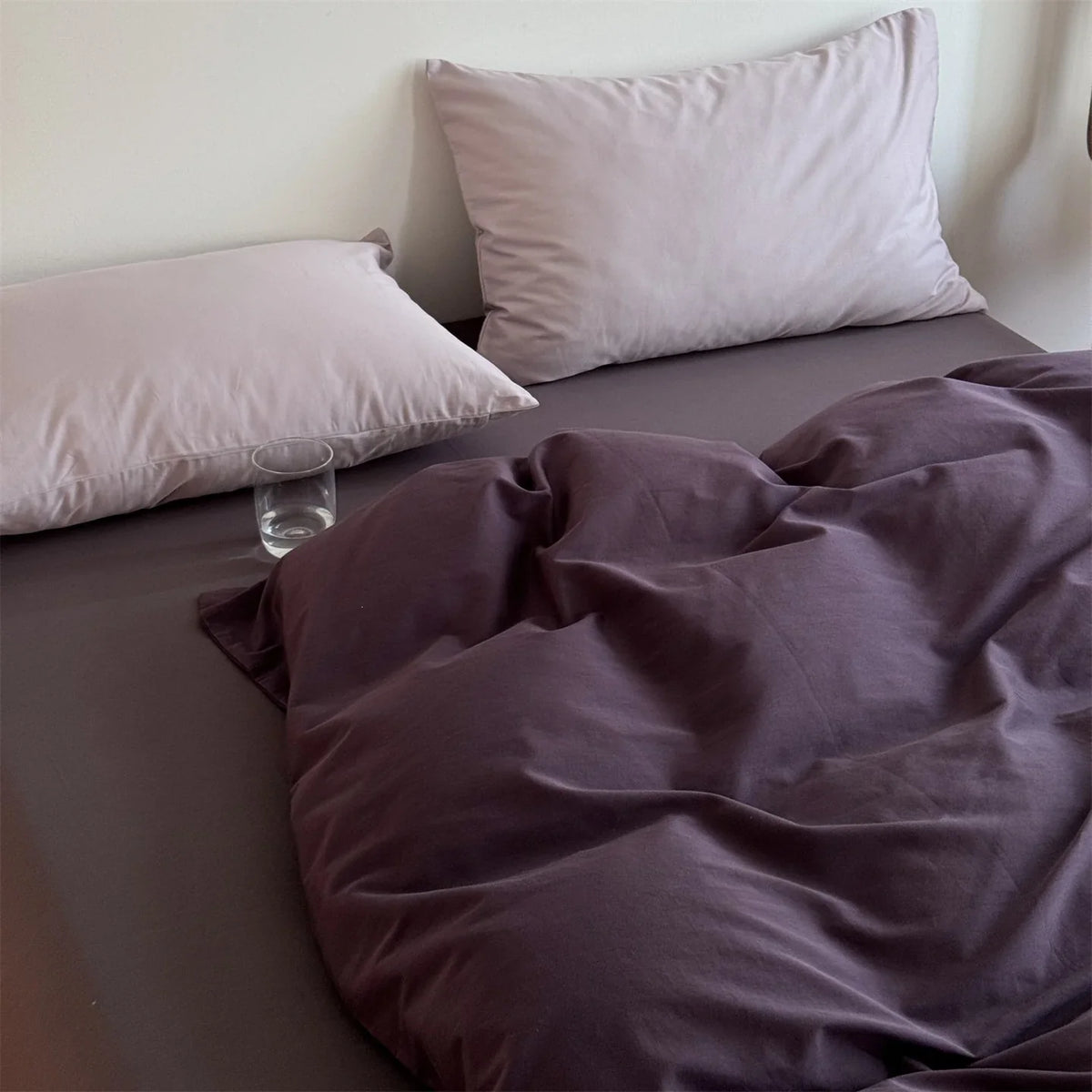 Duvet & Fitted Sheet Set Cotton-Blend Jersey Concealed Zipper