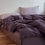 Duvet & Fitted Sheet Set Cotton-Blend Jersey Concealed Zipper