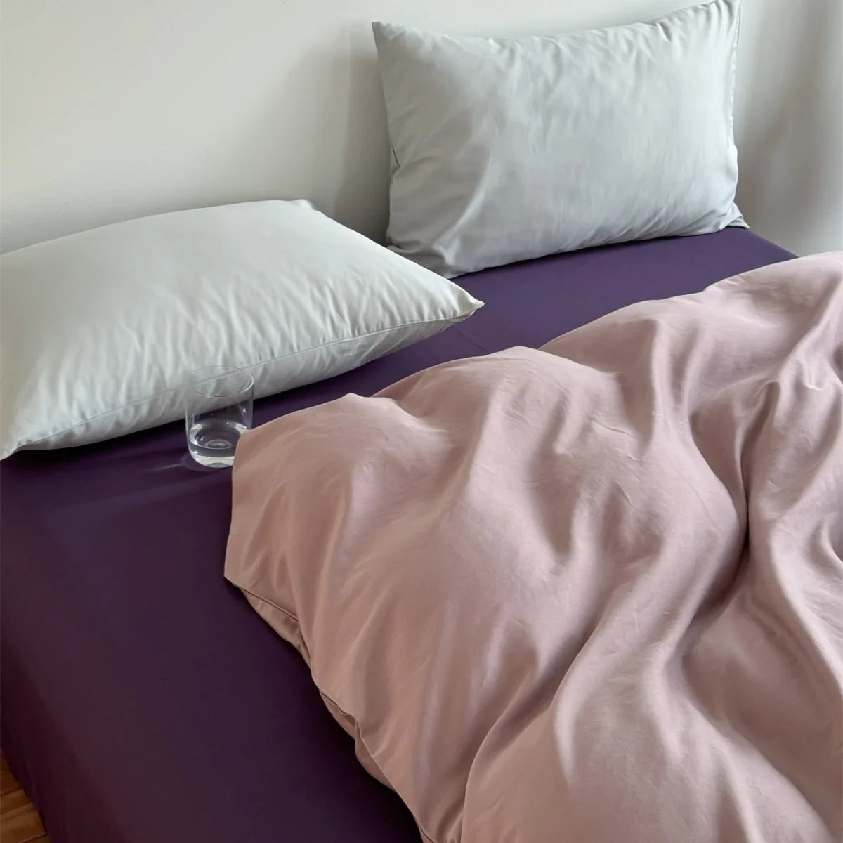 Duvet & Fitted Sheet Set Cotton-Blend Jersey Concealed Zipper