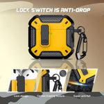 Earbud Case Shock-Absorbent Snaplock With Keychain