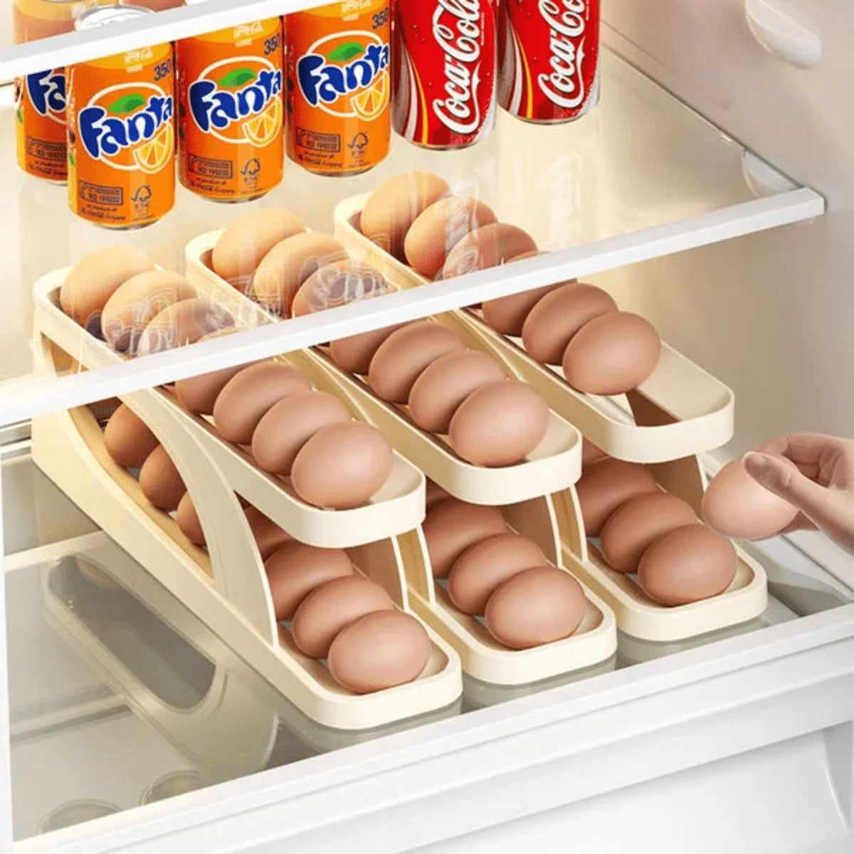Egg Dispenser Gravity-Fed 14-Egg 2-Tier Storage