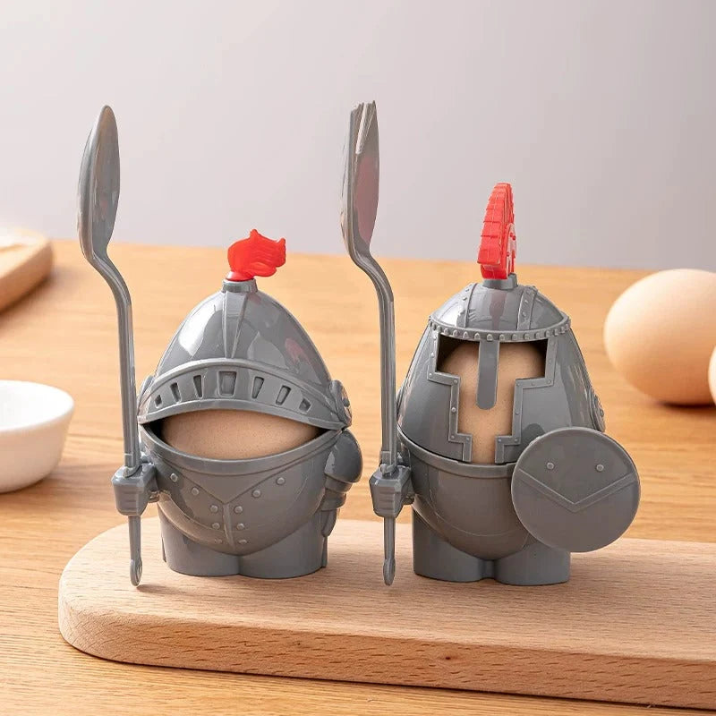 Egg Holder Knight Armor Design With Mini Fork & Spoon