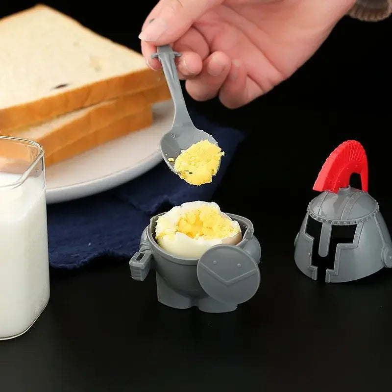 Egg Holder Knight Armor Design With Mini Fork & Spoon