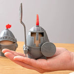 Egg Holder Knight Armor Design With Mini Fork & Spoon