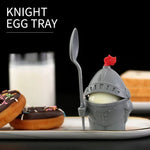 Egg Holder Knight Armor Design With Mini Fork & Spoon