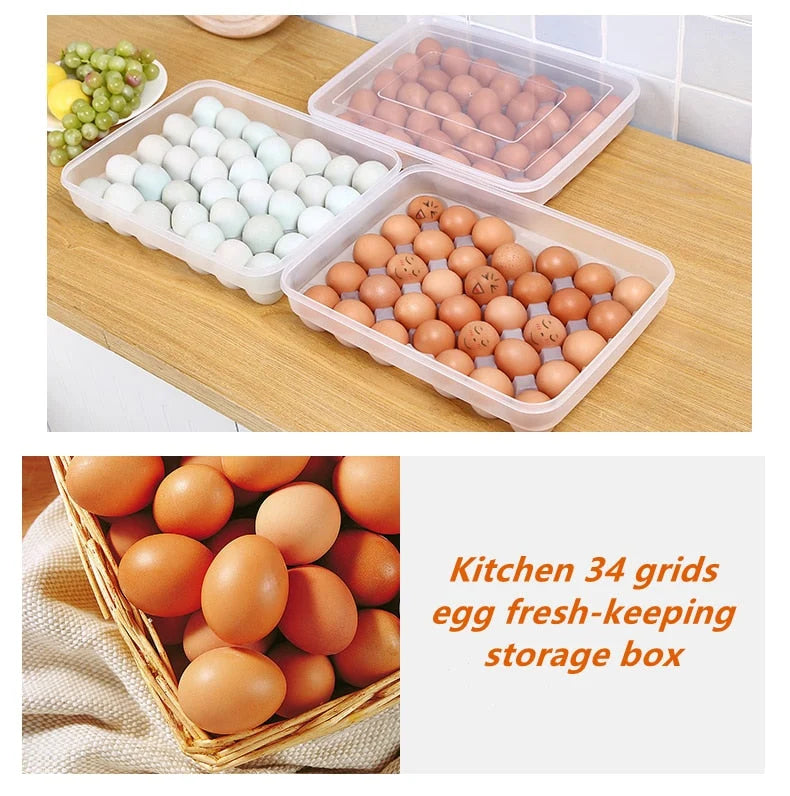 Egg Storage Box Stackable Pull-Out Drawer 34-Egg Capacity BPA-Free