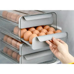 Egg Storage Container Automatic Sliding Tray Space-Saving Design