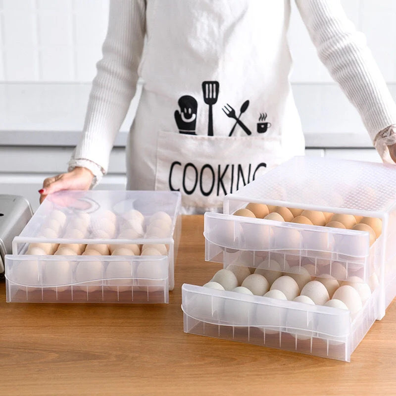 Egg Storage Container Transparent Individual Compartments With Handle
