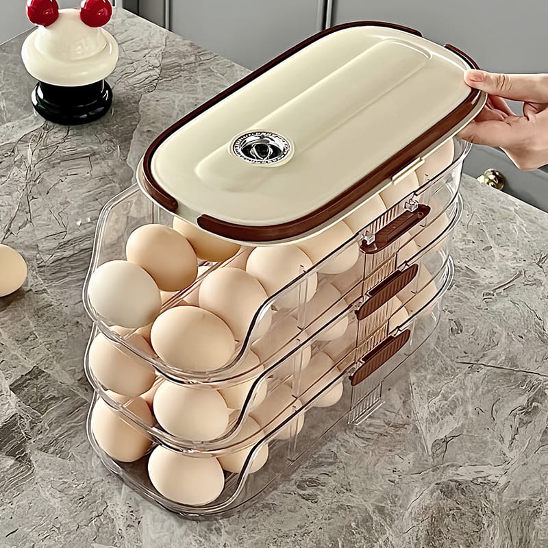 Egg Storage Organizer Acrylic Rolling Stackable