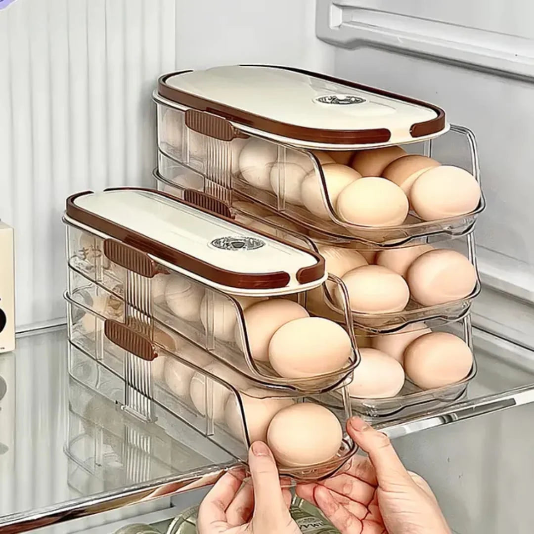 Egg Storage Organizer Acrylic Rolling Stackable