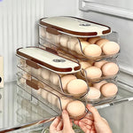 Egg Storage Organizer Automatic Rolling Transparent Container