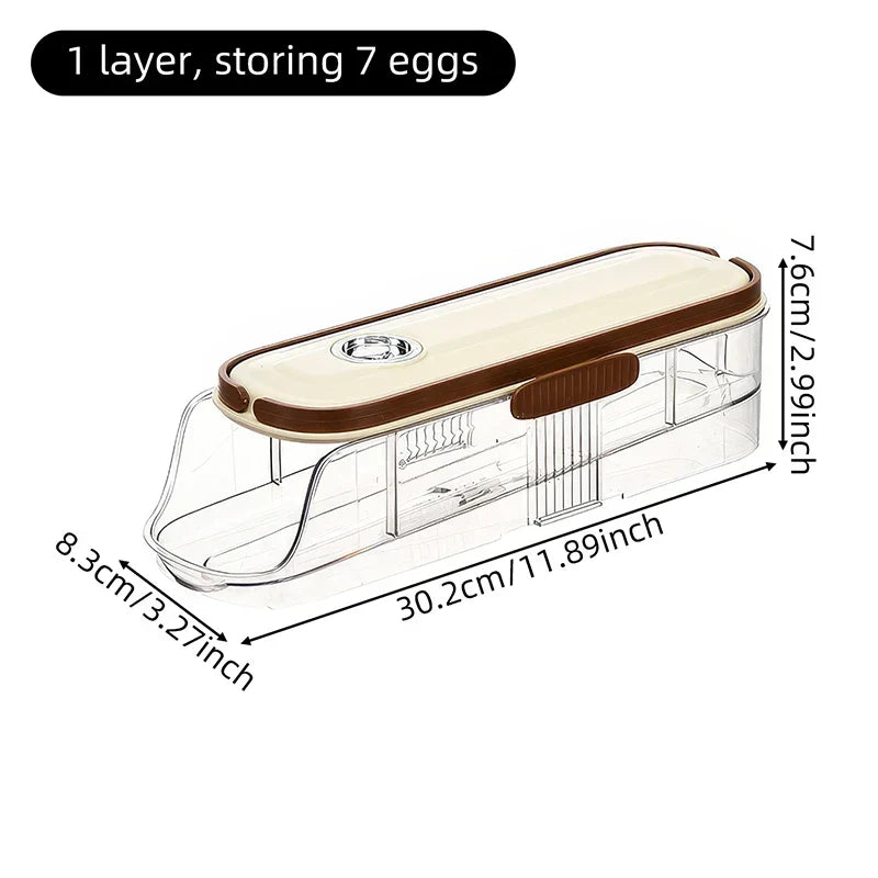 Egg Storage Organizer Automatic Rolling Transparent Container