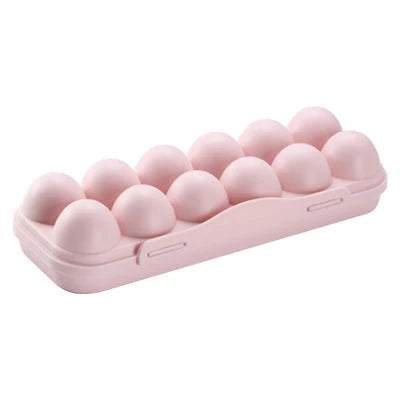 Egg Storage Tray Lidded Refrigerator Organizer 12 or 18 Egg Capacity