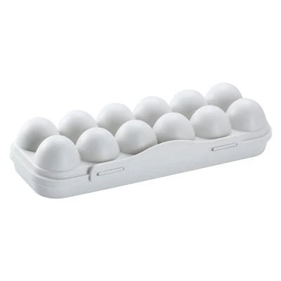 Egg Storage Tray Lidded Refrigerator Organizer 12 or 18 Egg Capacity