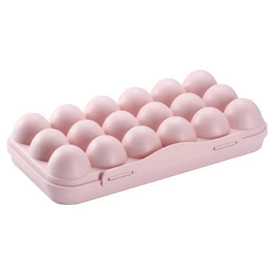 Egg Storage Tray Lidded Refrigerator Organizer 12 or 18 Egg Capacity
