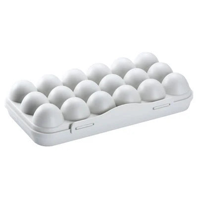 Egg Storage Tray Lidded Refrigerator Organizer 12 or 18 Egg Capacity