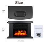 Electric Fireplace Heater Realistic Flame Effect Timer Function