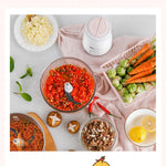 Electric Food Chopper Glass Bowl Stainless Steel Blades