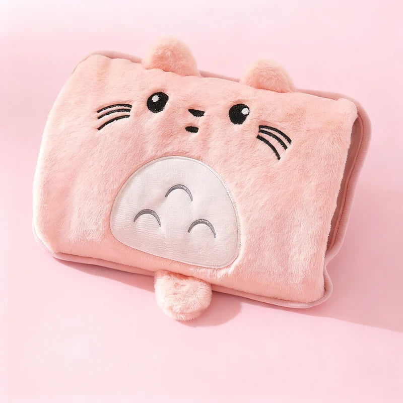 Electric Hot Water Bottle Plush Cover Automatic Shutoff