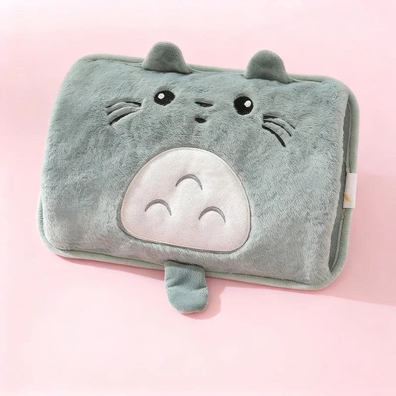 Electric Hot Water Bottle Plush Cover Automatic Shutoff