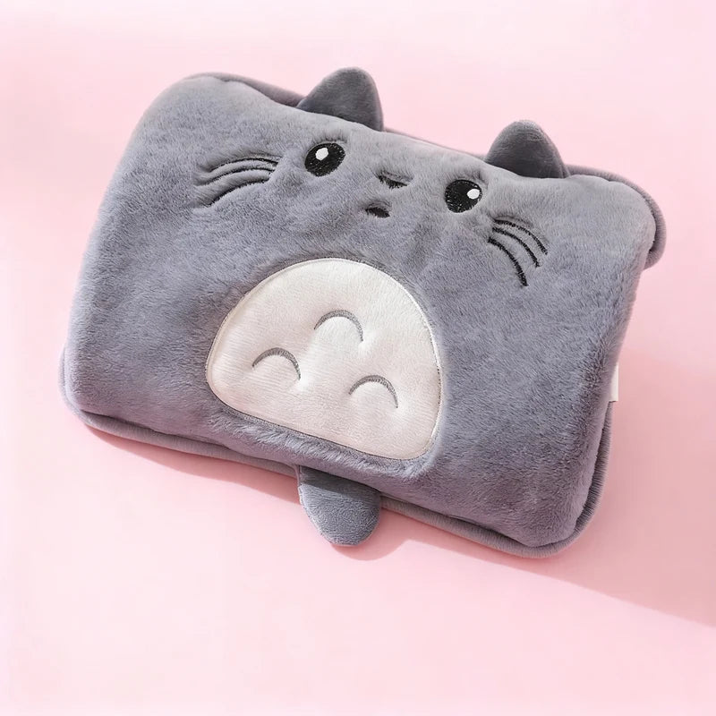 Electric Hot Water Bottle Plush Cover Automatic Shutoff